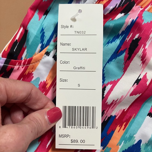 Tracy Negoshian Skylar Pom Pom Shorts Graffiti Print‎ Elastic Waist S New $89 - Picture 3 of 8